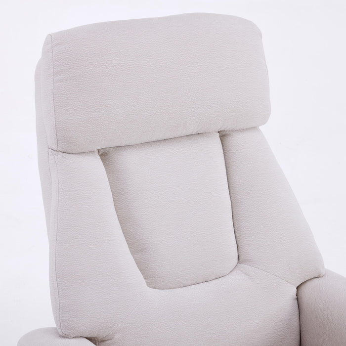 Upholstered Heated Massage 360° Swivel Accent Chair With Ottoman
