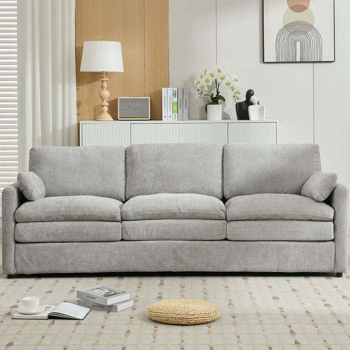 Cozy Upholstered 3 Seater Sofa With Double Cushion
