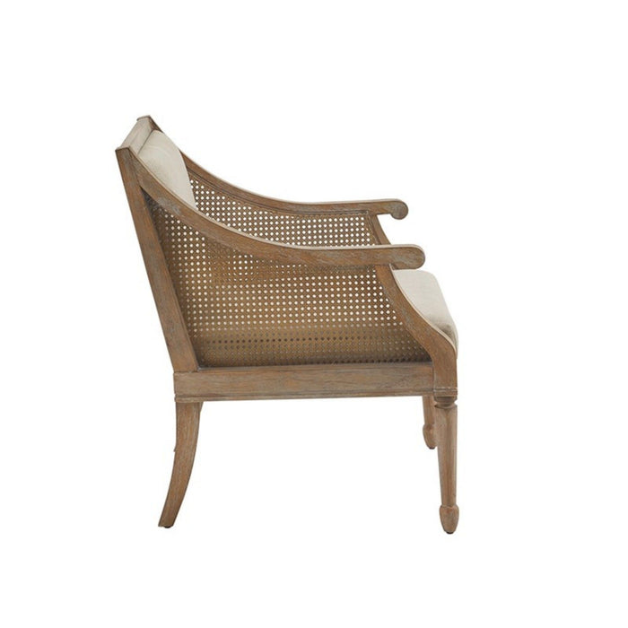 Transitional Cane Accent Armchair And Back Cushion - Natural