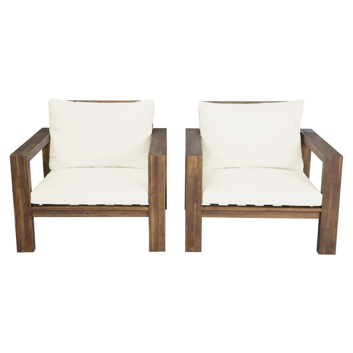 Stylish Outdoor Chair Set With Cushions For Garden (Set of 2)