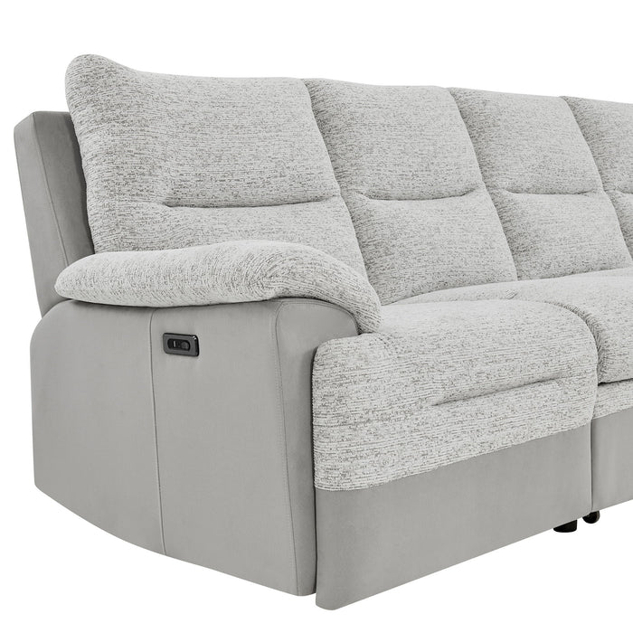 Sectional Sofa With Power Recline, USB Charging, And Storage Chaise - Gray
