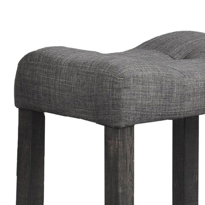 Transitional Style Counter Height Dining Stool With Footrest (Set of 2)