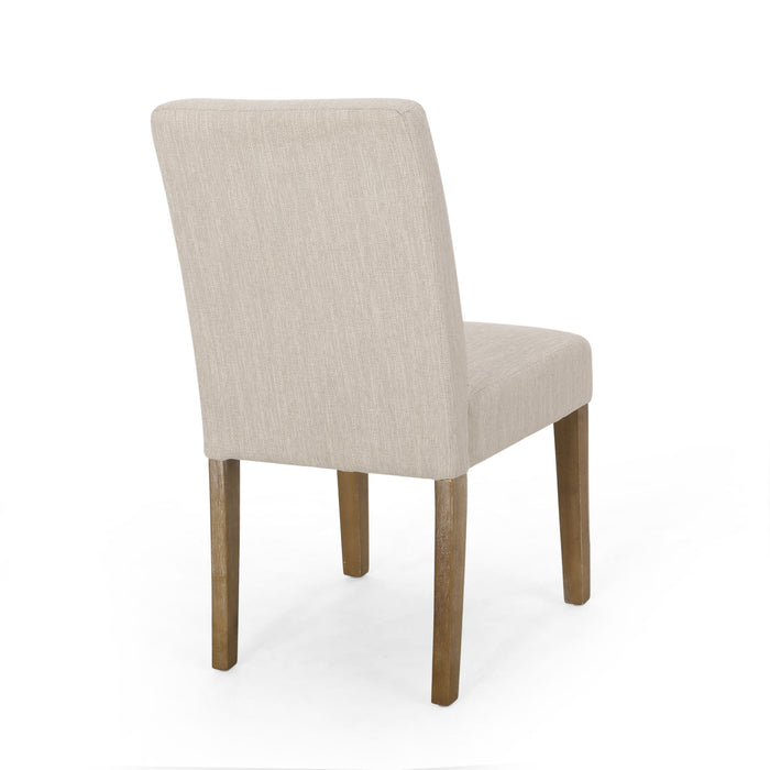 Contemporary Dining Chair With Upholstered Seating And Tapered Legs