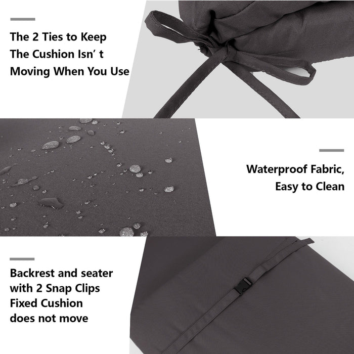 2 Piece Outdoor Chaise Lounge Cushion Set, Replacement Cushions For Patio Furniture