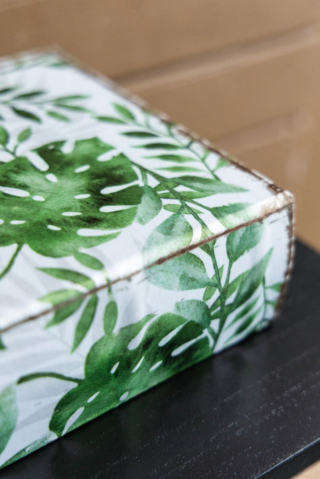 Botanical And Book Boxes (Set of 2) - White / Green