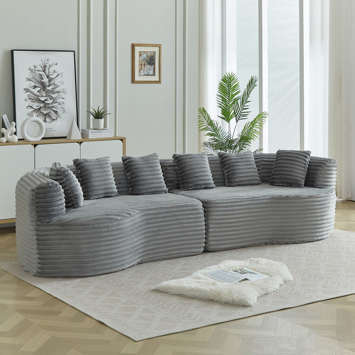 Sectional Sofa, Oversized 4 Seater With Deep Seat Design