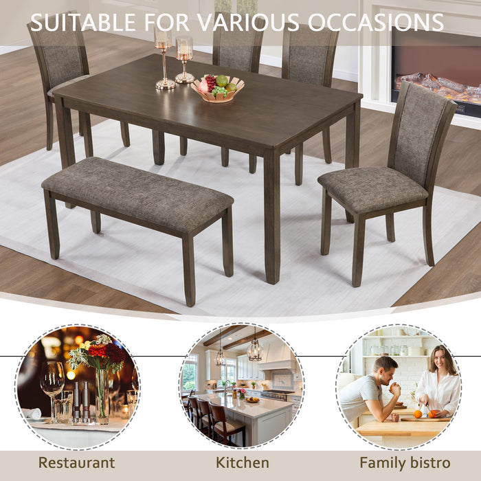 Dining Table Set With Upholstered Chairs, Rectangular Dining Table Set
