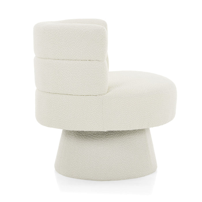 Swivel Accent Chair, 360° Rotating Design With Ergonomic Support For Living Room, Bedroom & Home Office - Cream White