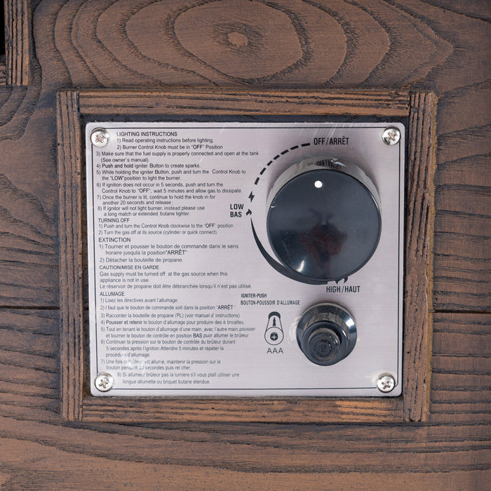 Outdoor Patio Square Gas Burning Mgo Fire Pit, Tank Inside, 40000 Btu