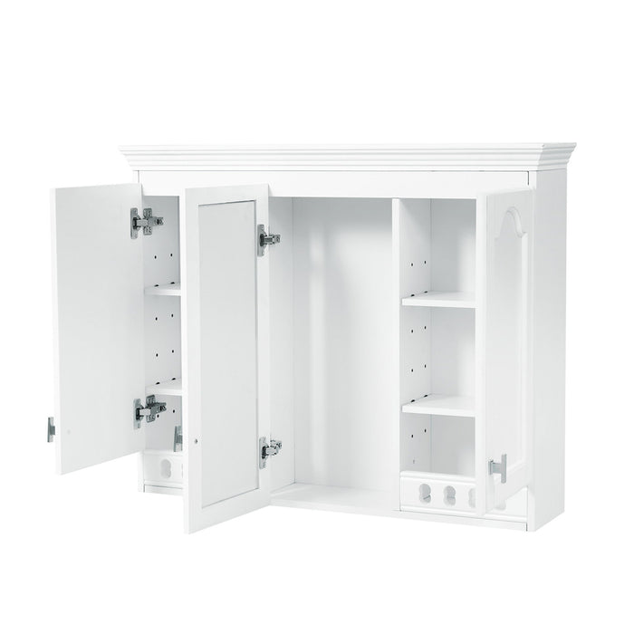 Wall Mount Mirror Cabinet With Adjustable Shelves, Soft Closing Hinges