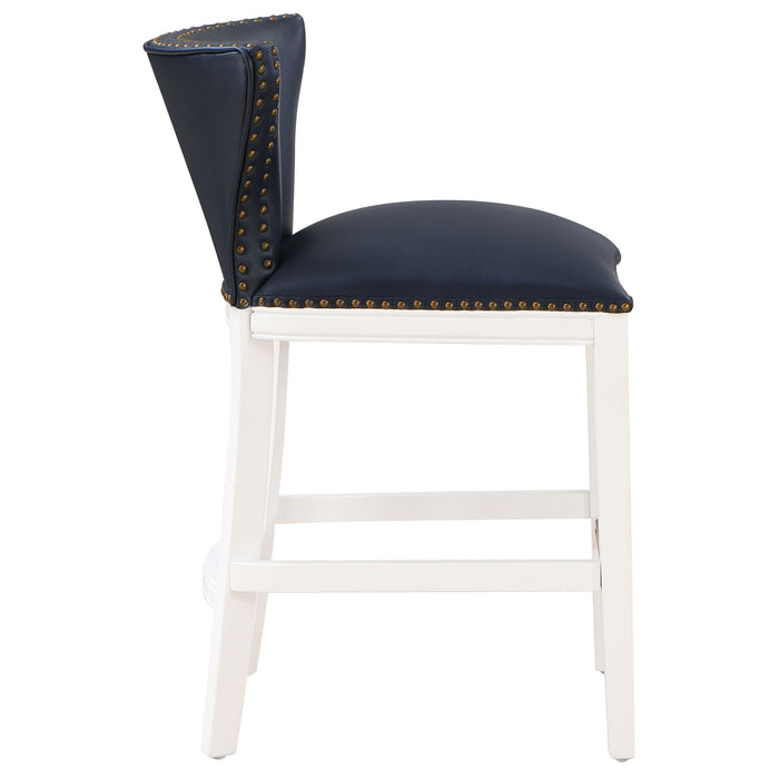 Macon - Counter Stool With Accents - Dark Blue