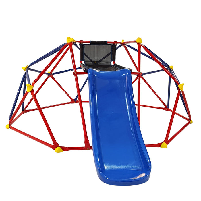 Innovative Dome Climber With Slide And Climbing Stones - Blue / Red