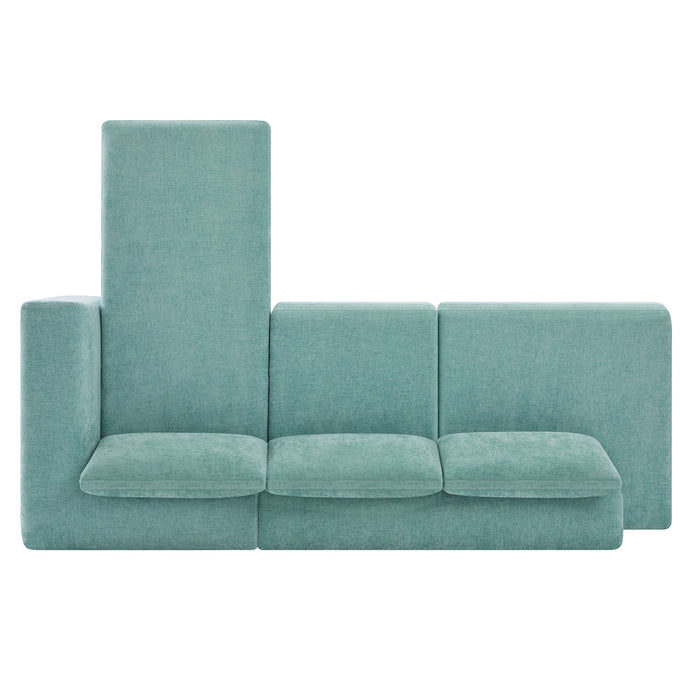 L-Shaped Modular Sofa With Double Layer Cushion
