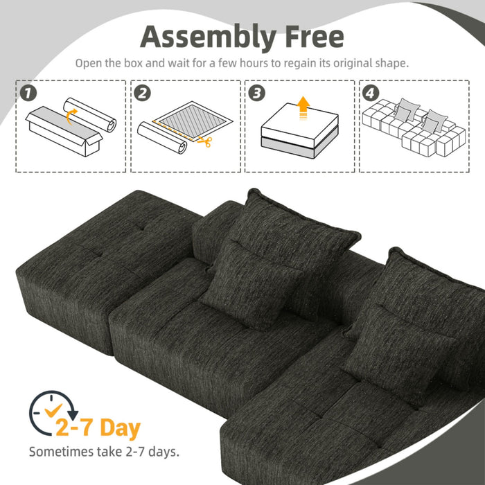 Modern Oversized Diy Combination, Modular Sectional Sofa With Pillows