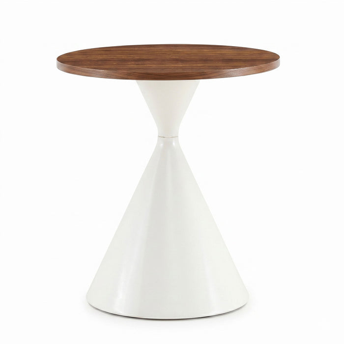 2 Piece Round Coffee Table Set - Walnut / White