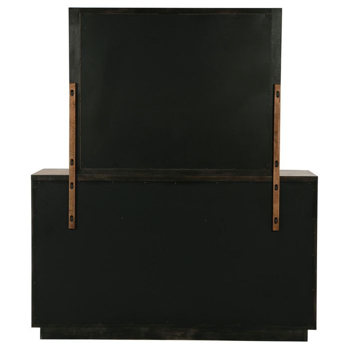 Moraga - 6 Drawer Dresser With Mirror - Ash Brown