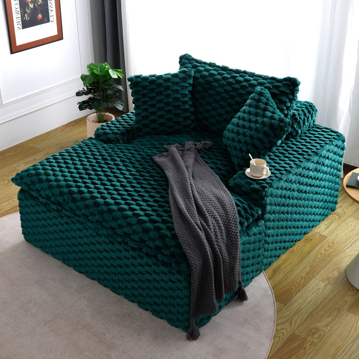 Comfort Bearing Sofa With 2 Pillows And 1 Backrest - Green