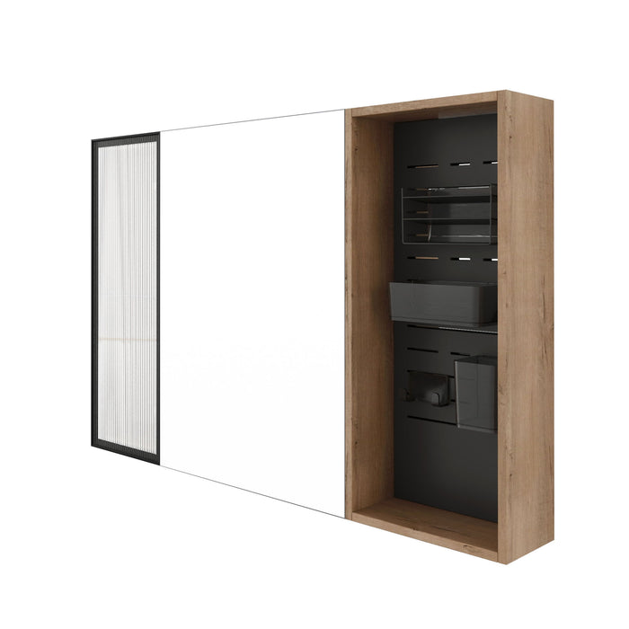 Wall Mounted Bathroom Cabinet, Adjustable Shelves Storage Cabinet - Imitative Oak