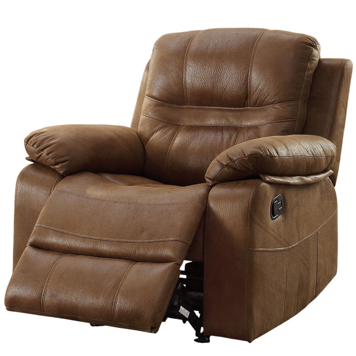 Manual Recliner With Pillow Arms And Headrest - Dark Brown