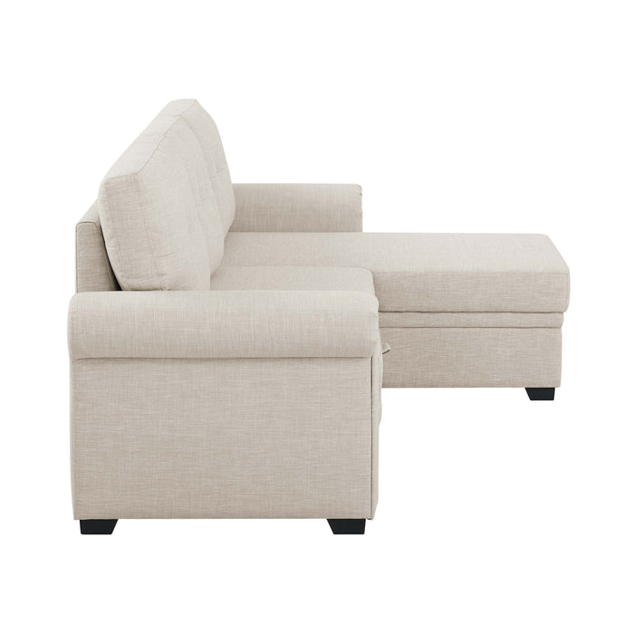 Upholstered Sleeper Sofa With Reversible Storage Chaise