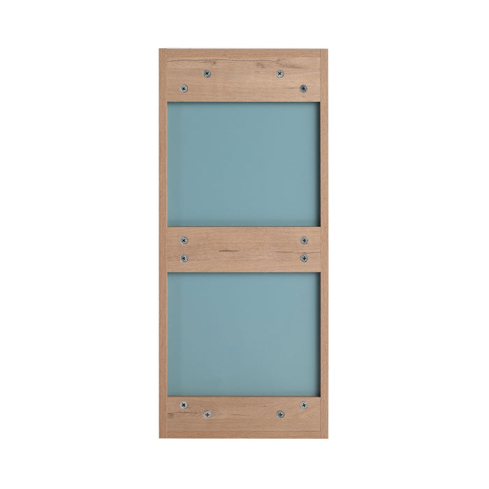 12" Wall Mounted Mirror Cabinet With Storage - Imitative Oak
