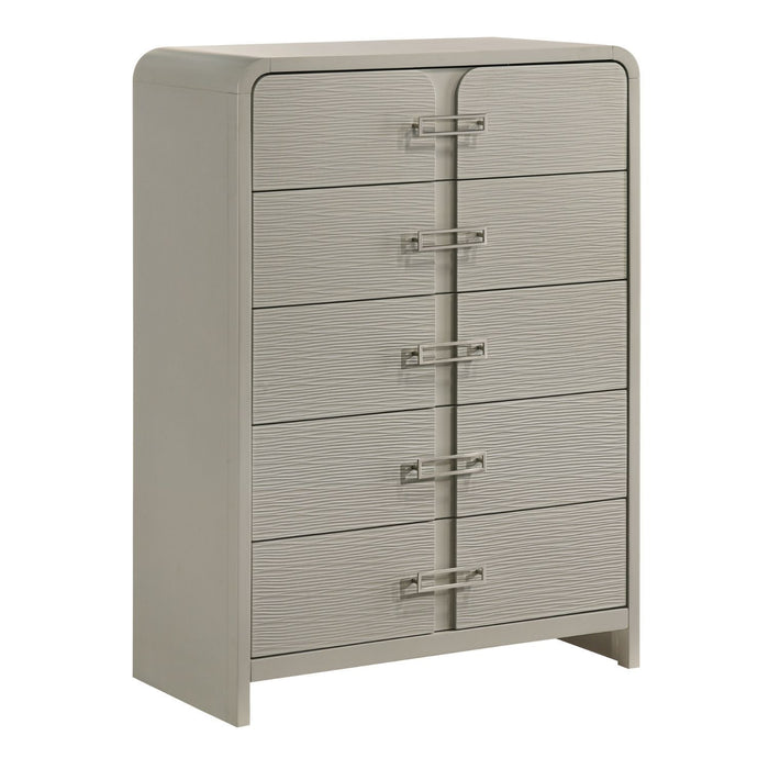 Aria - 5 Drawer Chest - Beige