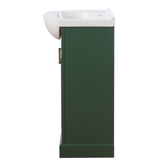 20" Bathroom Vanity With Bulged Sink, Freestanding Single Vanity Set, Soft Close Door