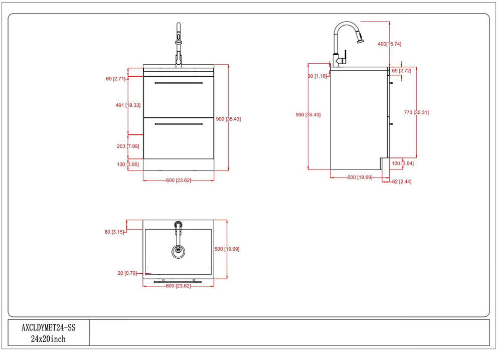 Metro - Laundry Cabinet & Faucet And Stainless Steel Sink