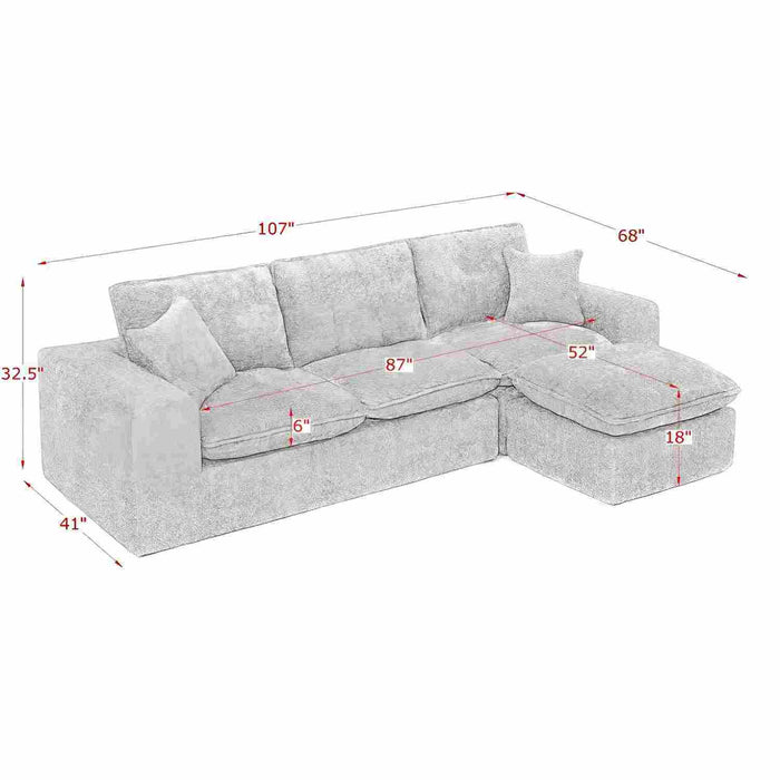 Sectional Sofa With Moveable Ottoman