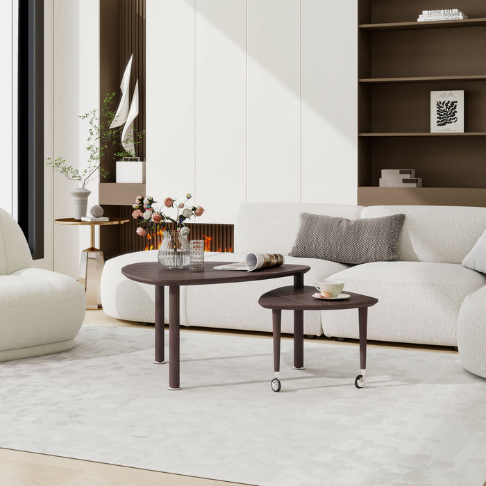 360 Degree Rotatable Coffee Table With Solid Legs