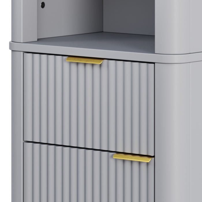Tall Bathroom Storage Cabinet With Adjustable Shelves And 1 Drawer & Door