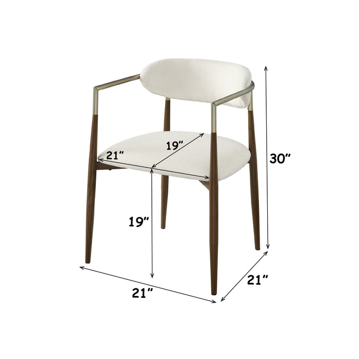 Clayten - Arm Chair (Set of 2) - Brown Oak / Off White