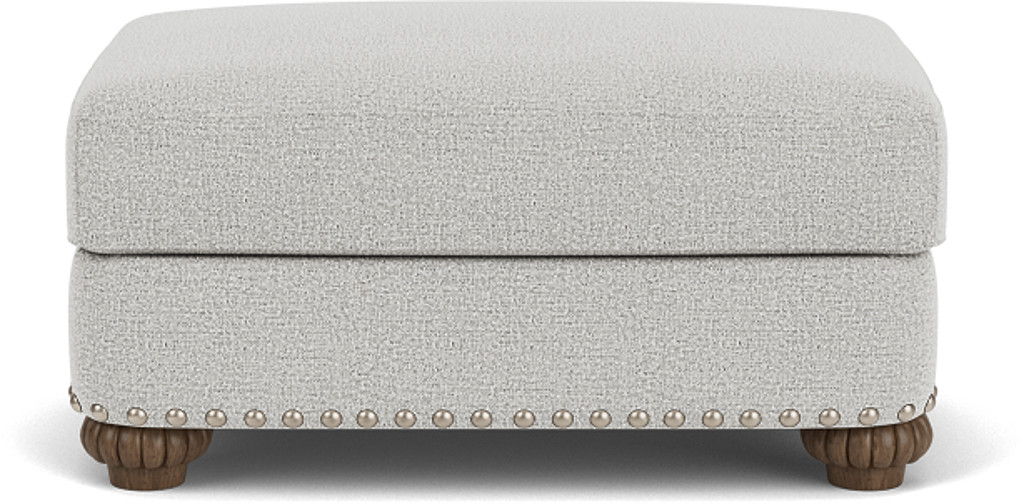 Patterson - Fabric Ottoman, Nailhead Trim
