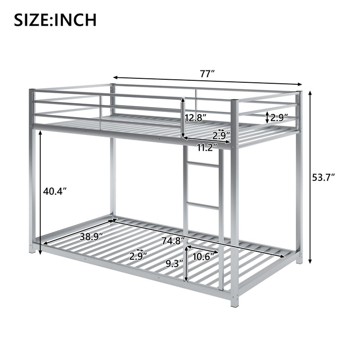 Metal Bunk Bed, Low Bunk Bed With Ladder