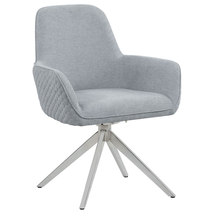 Flare - Arm Side Dining Chair With Tufting - Gray