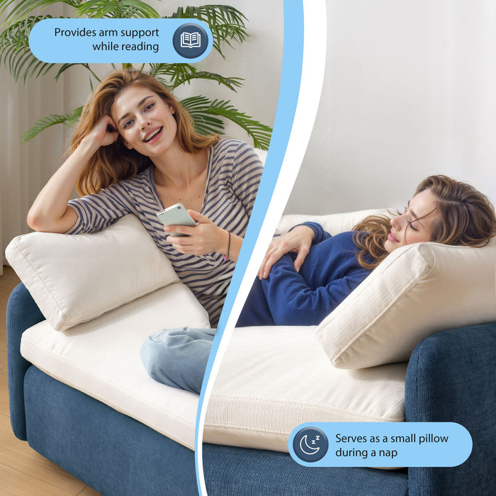 Oversized Single Sofa Chair Wide And Deep Seat, Modern Upholstered Comfy Blocking Couch Lounge With Pillows