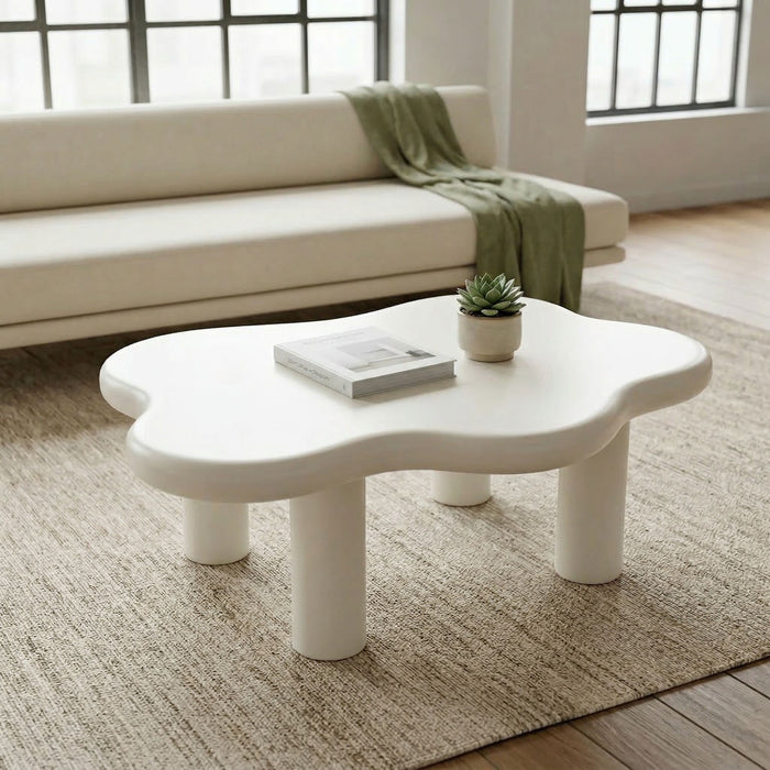 Cloud Shaped Coffee Table With 4 Round Legs