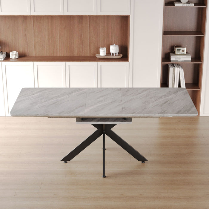 Modern Mid-Century Dining Table Set With Extendable Design