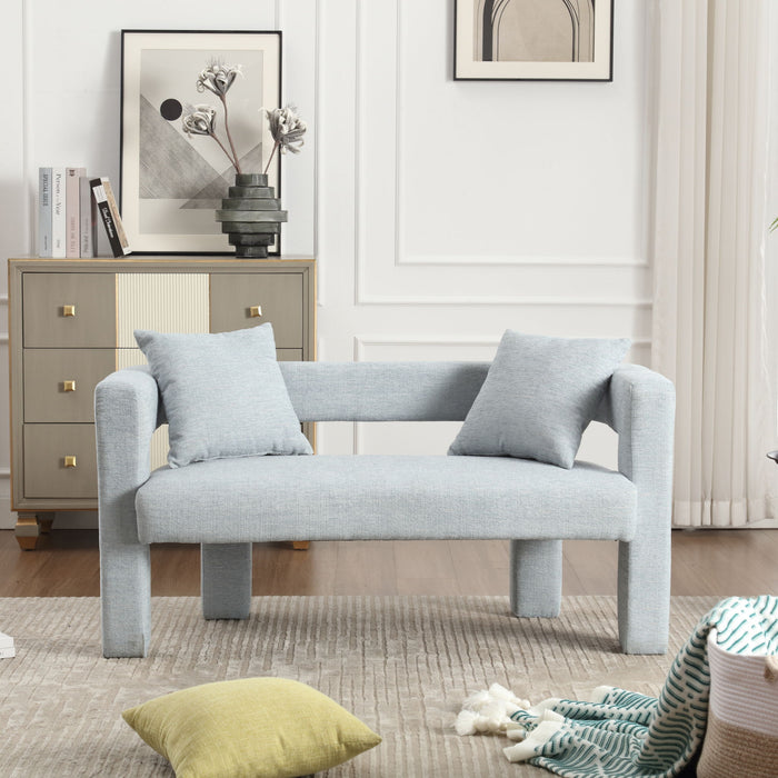 Modern Chenille Loveseat Sofa, Comfy Upholstered 2 Seater