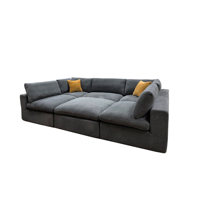 Custom Configuration Modular Sectional & Toss Pillows