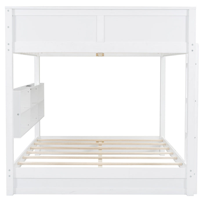 Bunk Bed With Storage Cabinets And USB Ports