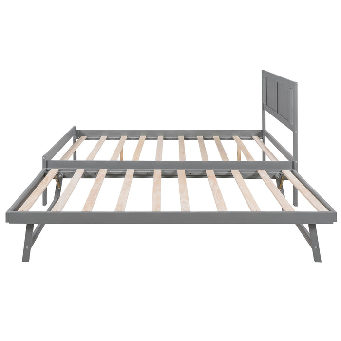 Platform Bed With Adjustable Trundle