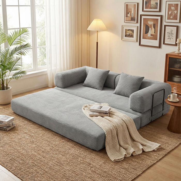 Convertible Sleeper Sofa Bed, 3 Seater Fold Out Couch With Mattress