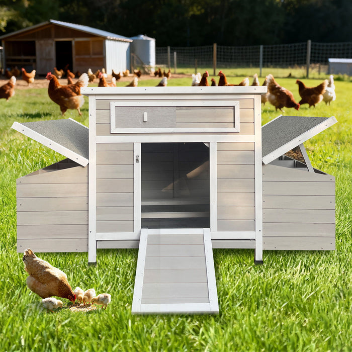 Large Chicken Coop Outdoor Hen House With Dual Nesting Boxes