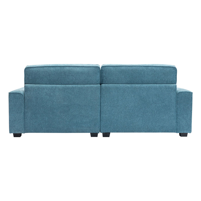 Modern Fabric Sofa With Plush Cushions, Sleek Arm Design