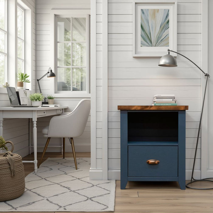 Drawer File - Blue Denim / Whiskey