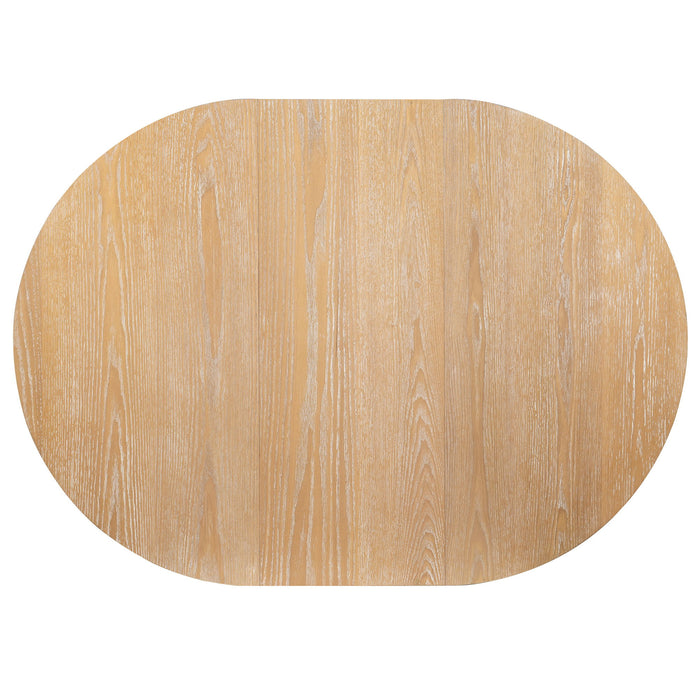 Round Extendable Dining Tabl, Middle Leaf, Curved Legs