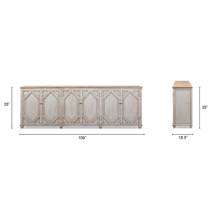 Colette - 6 Door Cabinet Sideboard - Brown