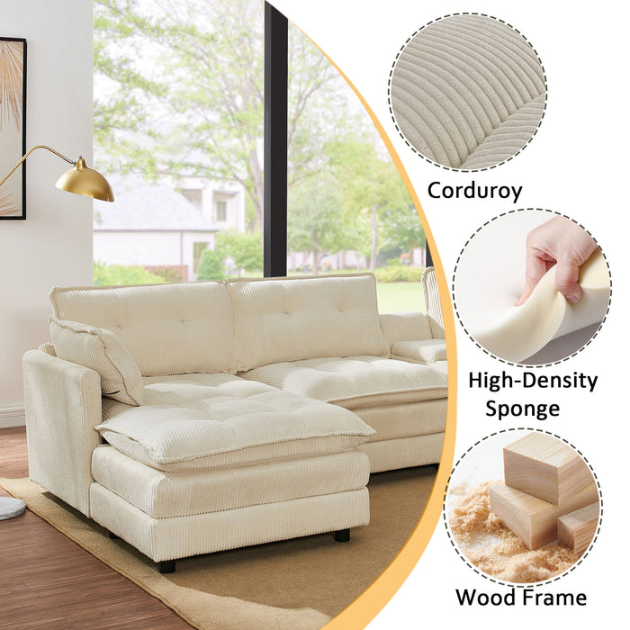 Oversized Modular Sectional Sofa With Multi Functional Console