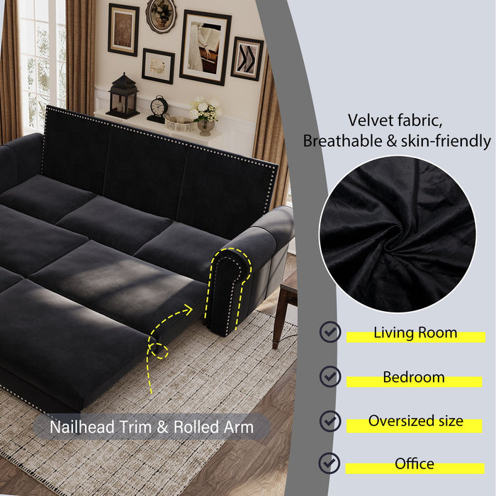 Chesterfield Sofa & Pull Out Bed